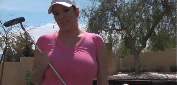  Busty Golfer Maggie Green Gets A Hole in One!